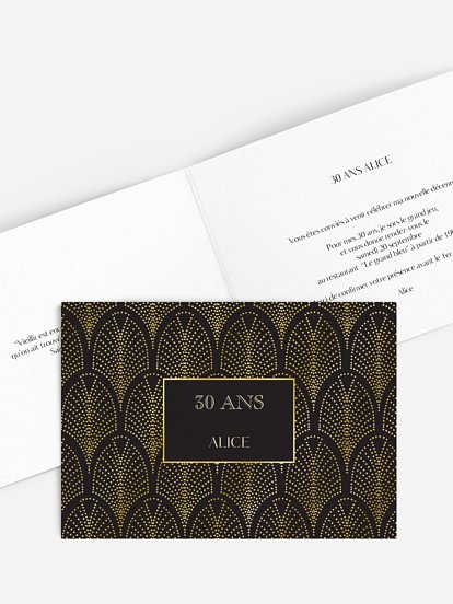 invitation anniversaire 30 Jolie dorure