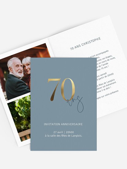 Carte invitation anniversaire 70 ans