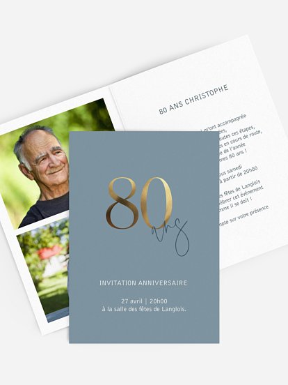 Carte Invitation Anniversaire 80 Ans Faireparterie