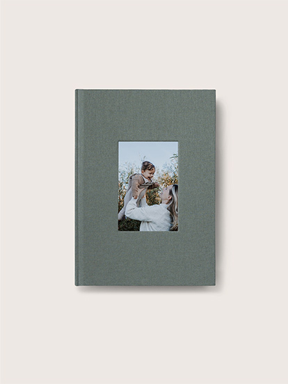 Notizbuch Stoffeinband mit Foto