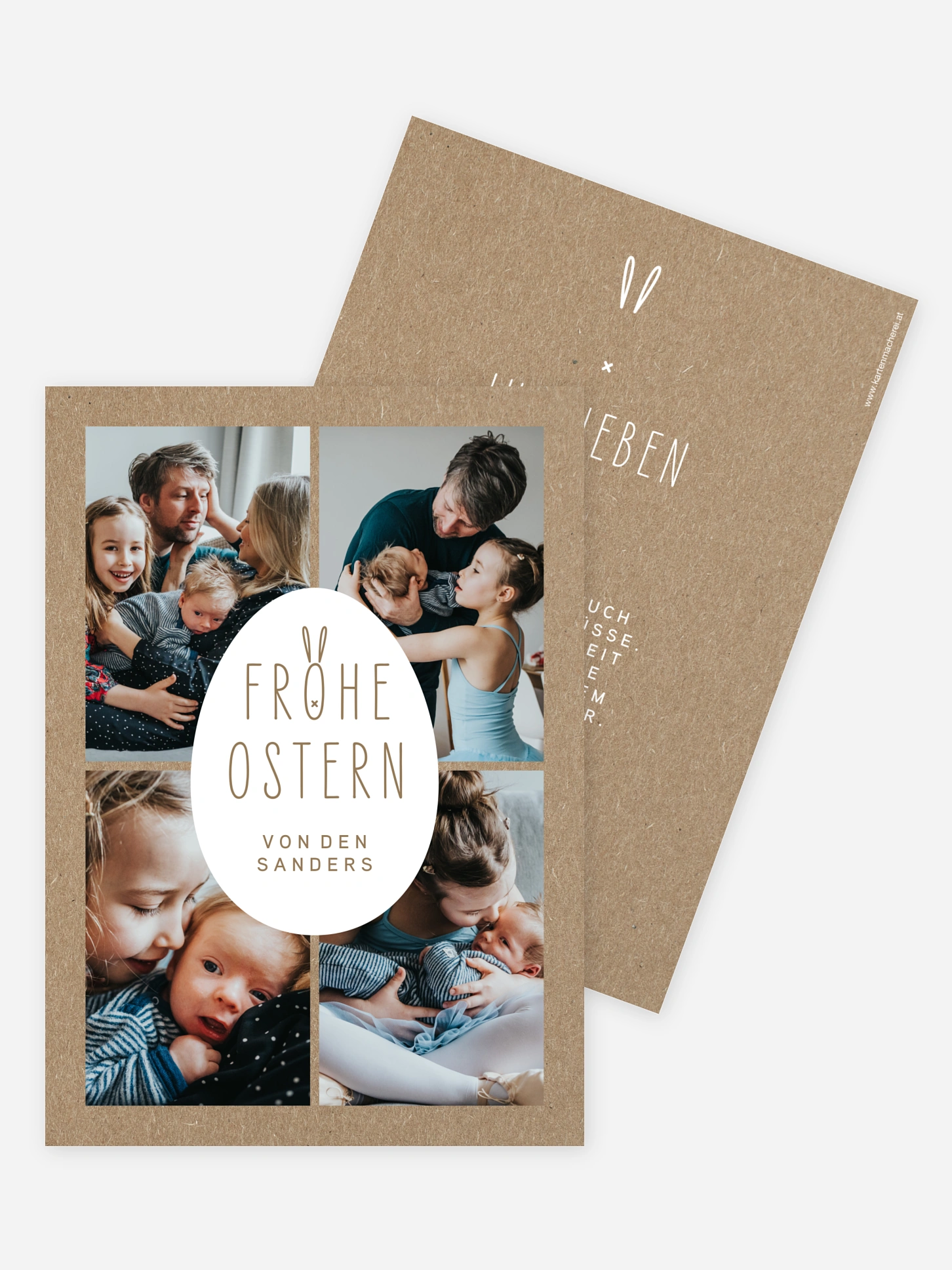 Osterkarte Oster Collage Kraftpapier