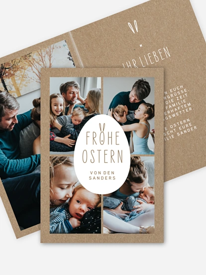 Osterkarte Oster Collage Kraftpapier