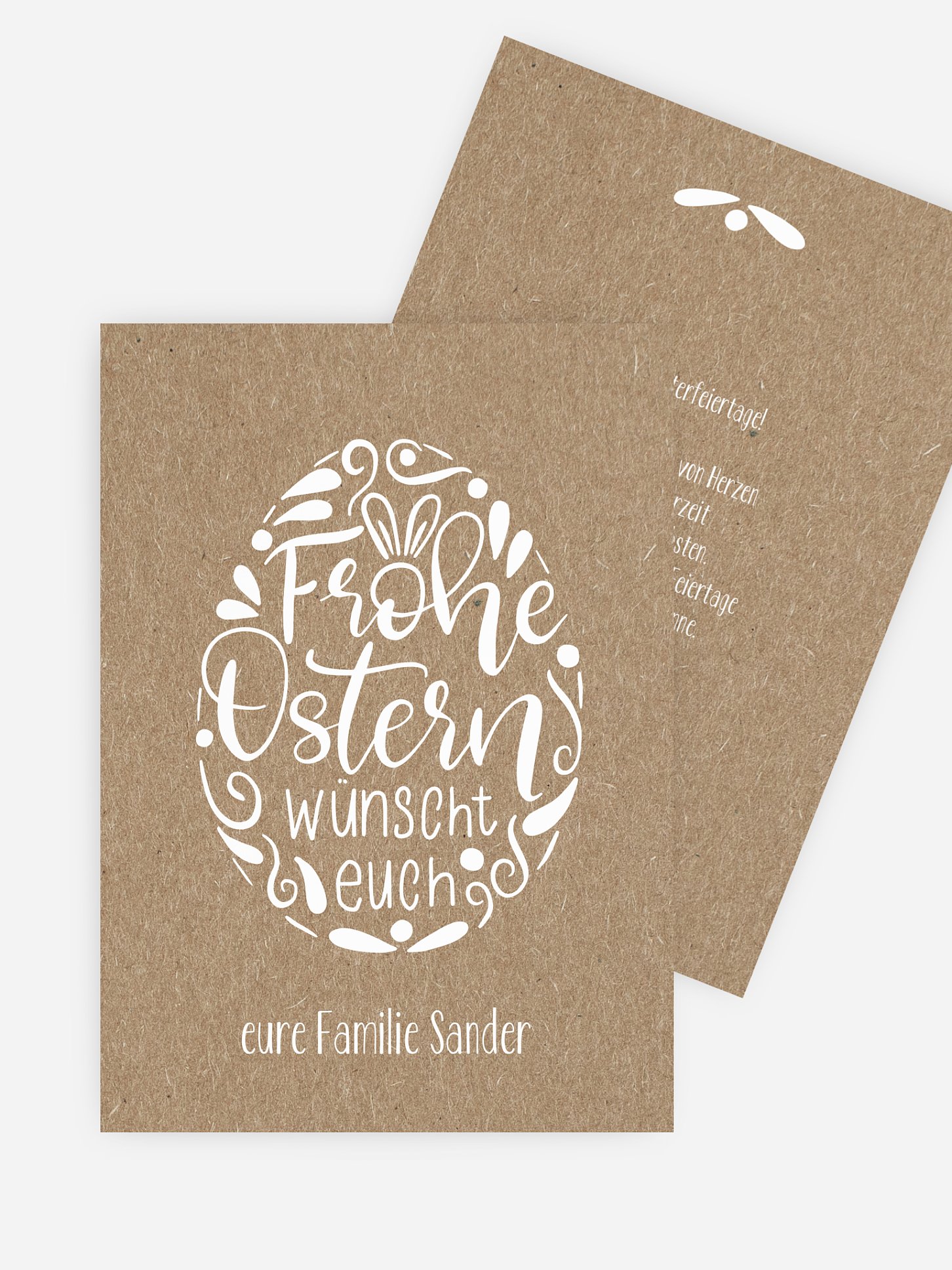 Osterkarte Handlettering-Ei Kraftpapier