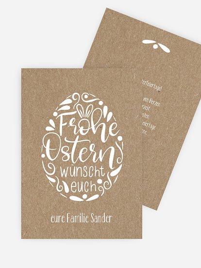Osterkarte Handlettering-Ei Kraftpapier
