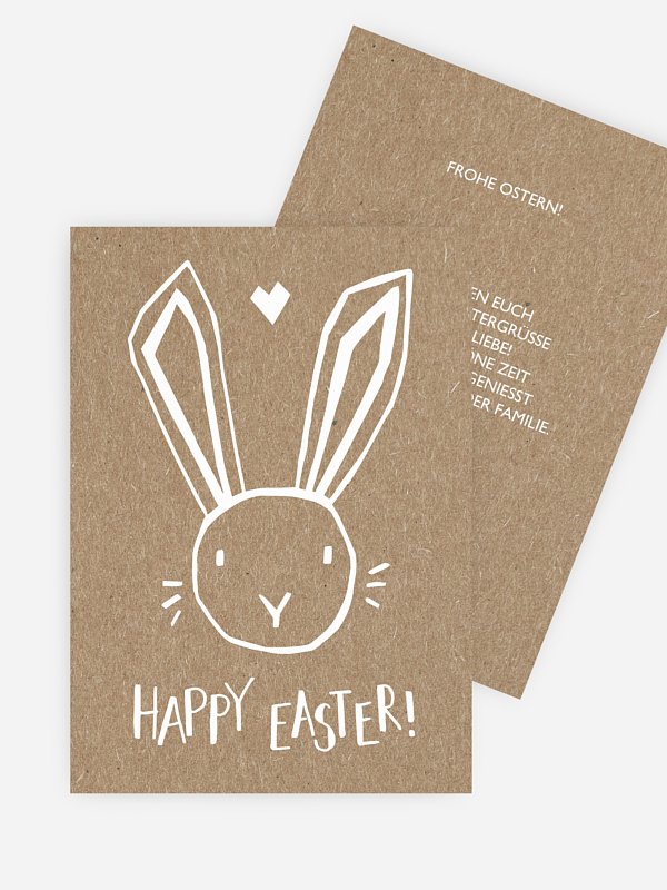 Osterkarte Happy Easter Kraftpapier
