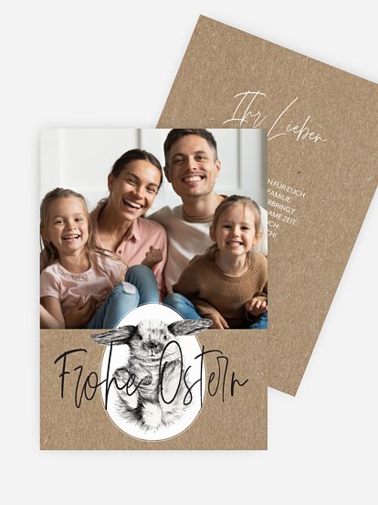 Osterkarte Little Rabbit Kraftpapier