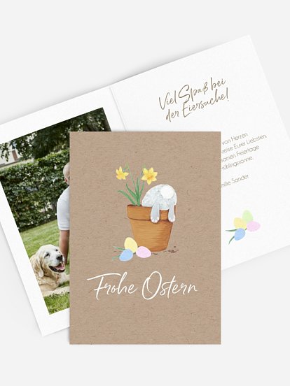 Osterkarte Eiersuche