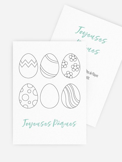 Carte de Pâques Oeufs à colorier