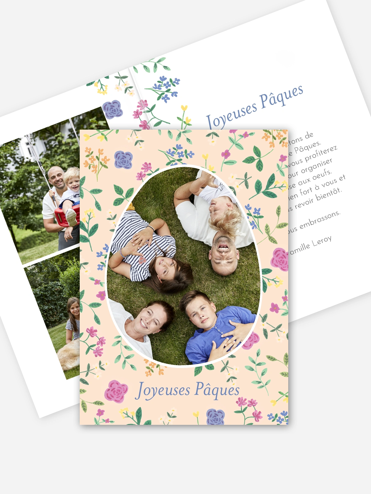 Carte de Pâques Fleurs de printemps