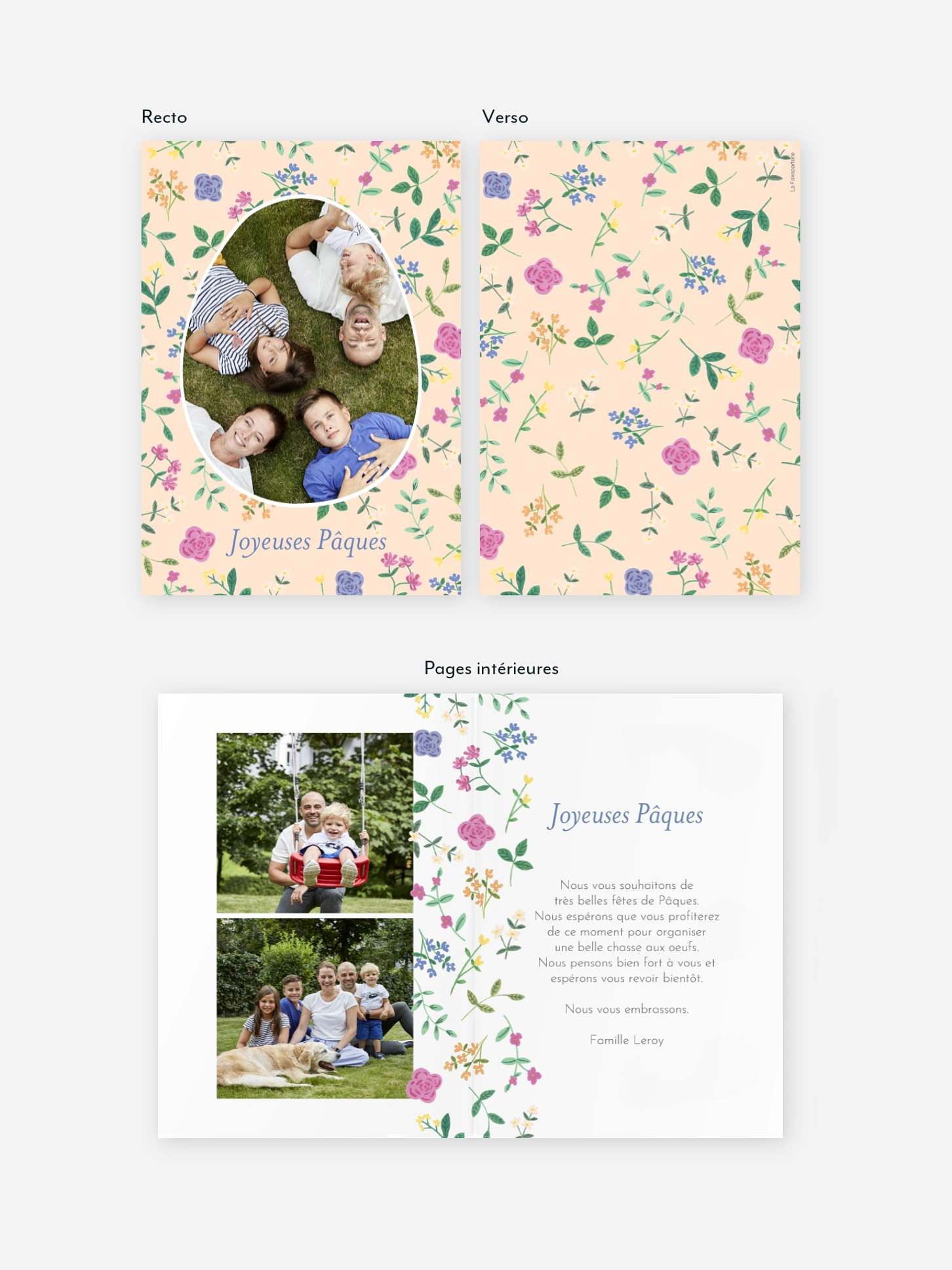 Carte de Pâques Fleurs de printemps