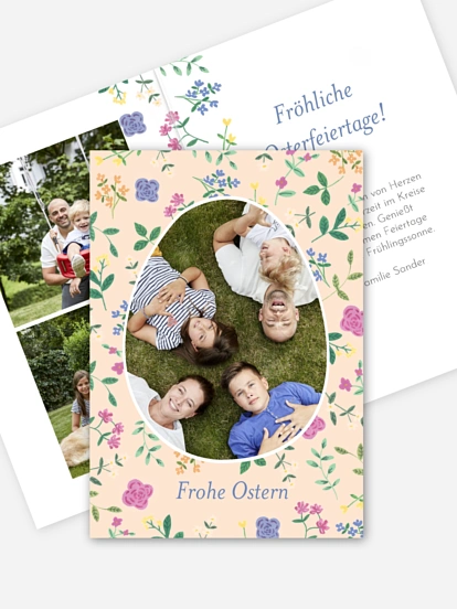 Osterkarte Frühlingsblumen