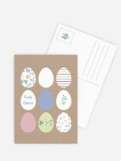 Osterkarte Ostereier