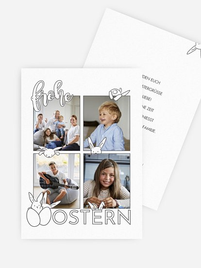 Osterkarte Versteckspiel zum Ausmalen