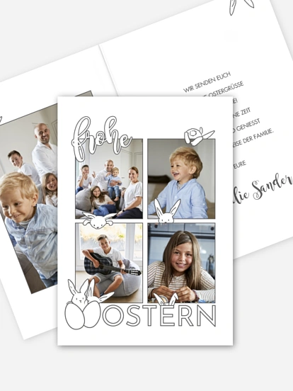 Osterkarte Versteckspiel zum Ausmalen