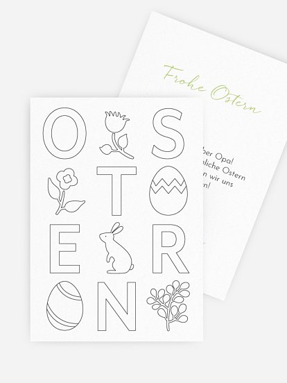 Osterkarte Buchstabenspiel zum Ausmalen