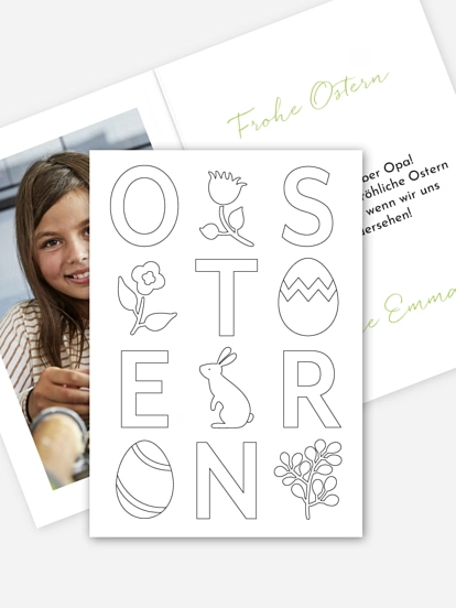 Partyeinladung Buchstabenspiel zum Ausmalen