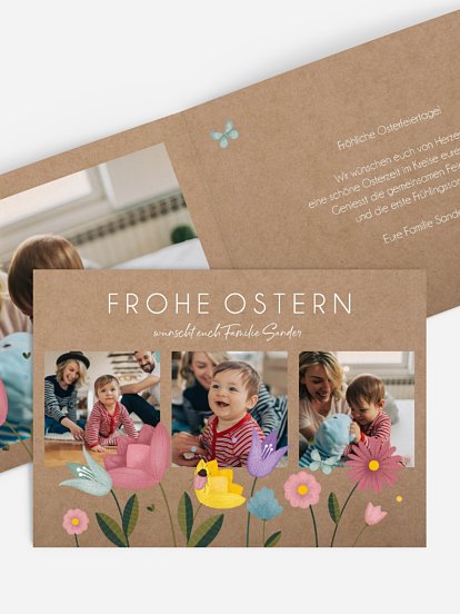 Osterkarte Wildblumen