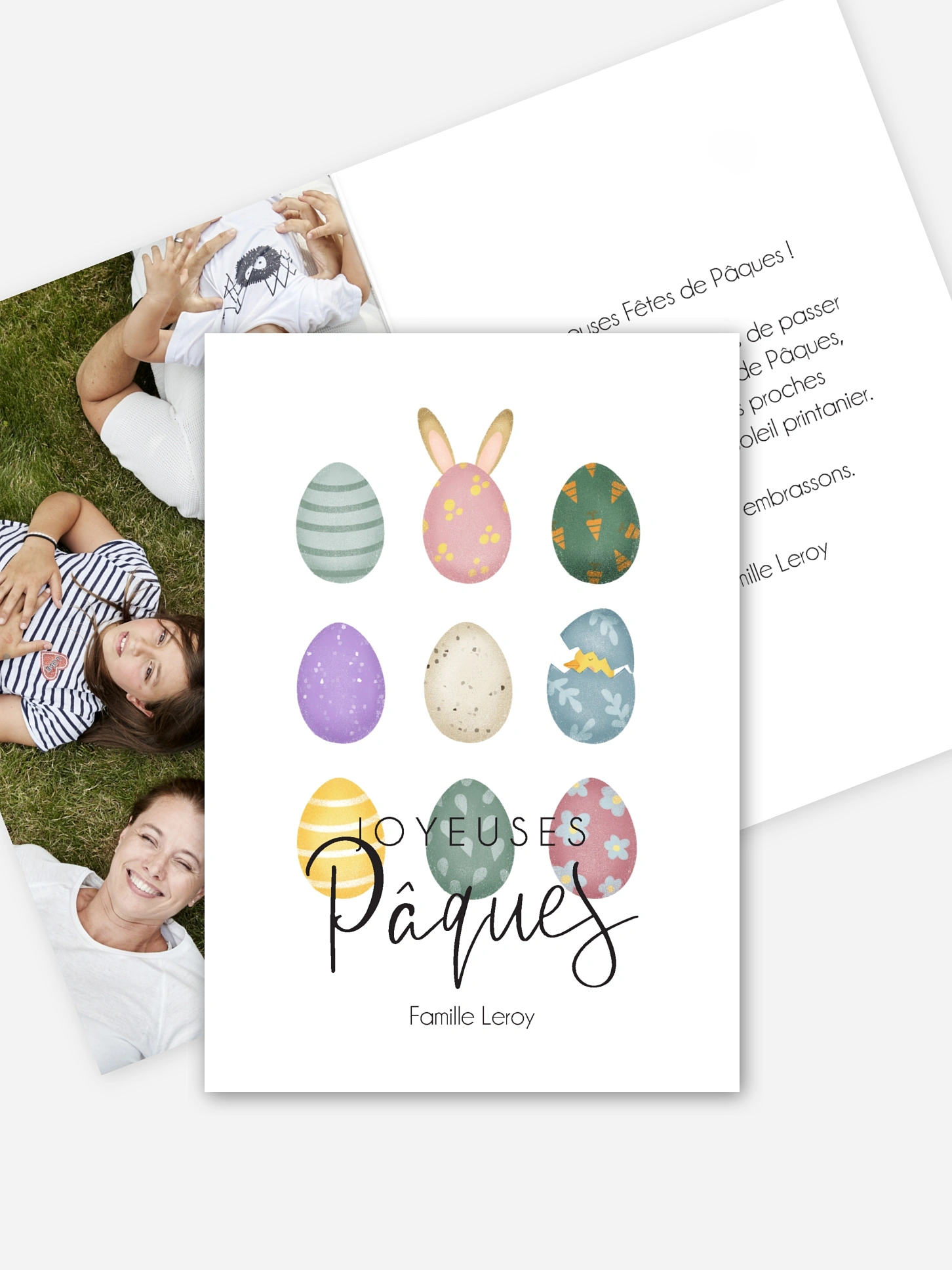 Carte de Pâques Oeufs en fête