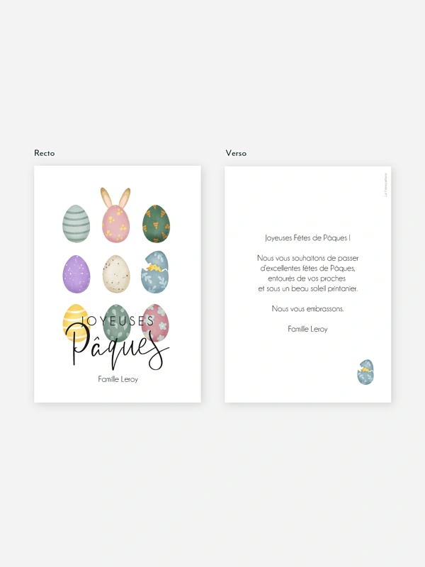 Carte de Pâques Oeufs en fête