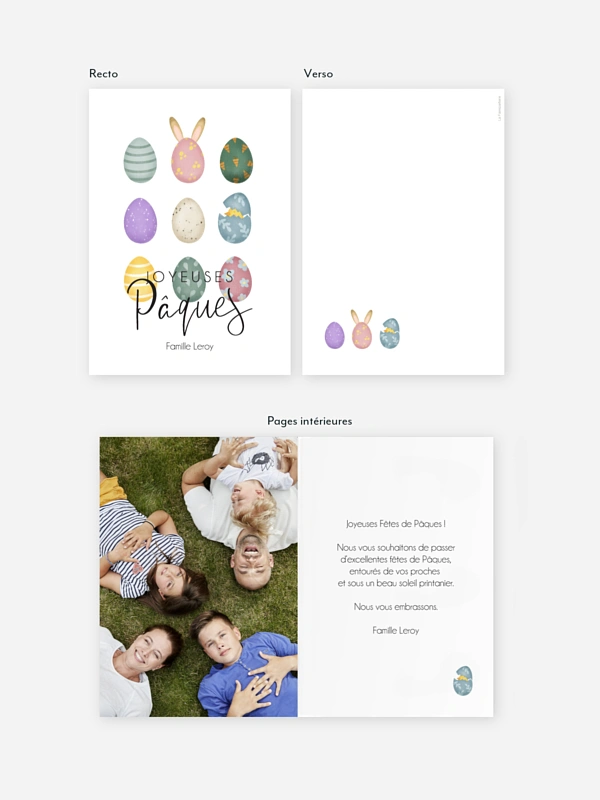 Carte de Pâques Oeufs en fête