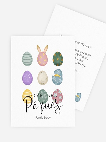 Carte de Pâques Oeufs en fête