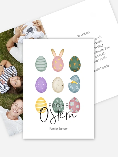 Osterkarte Eierparty