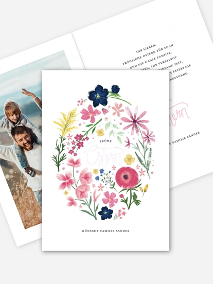 Osterkarte Blumenschmuck