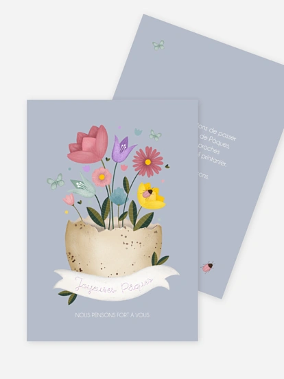 Carte de Pâques Vase en coquille