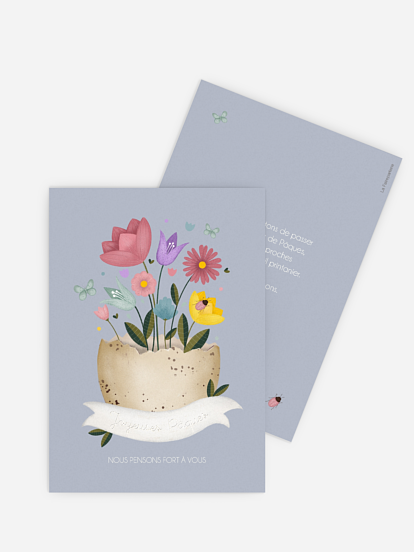 Carte de Pâques Vase en coquille