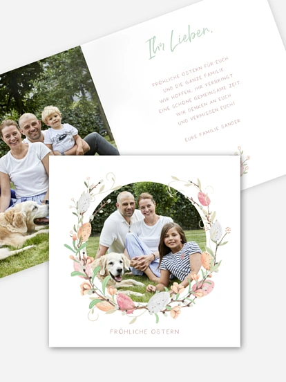 Osterkarte Eierkranz