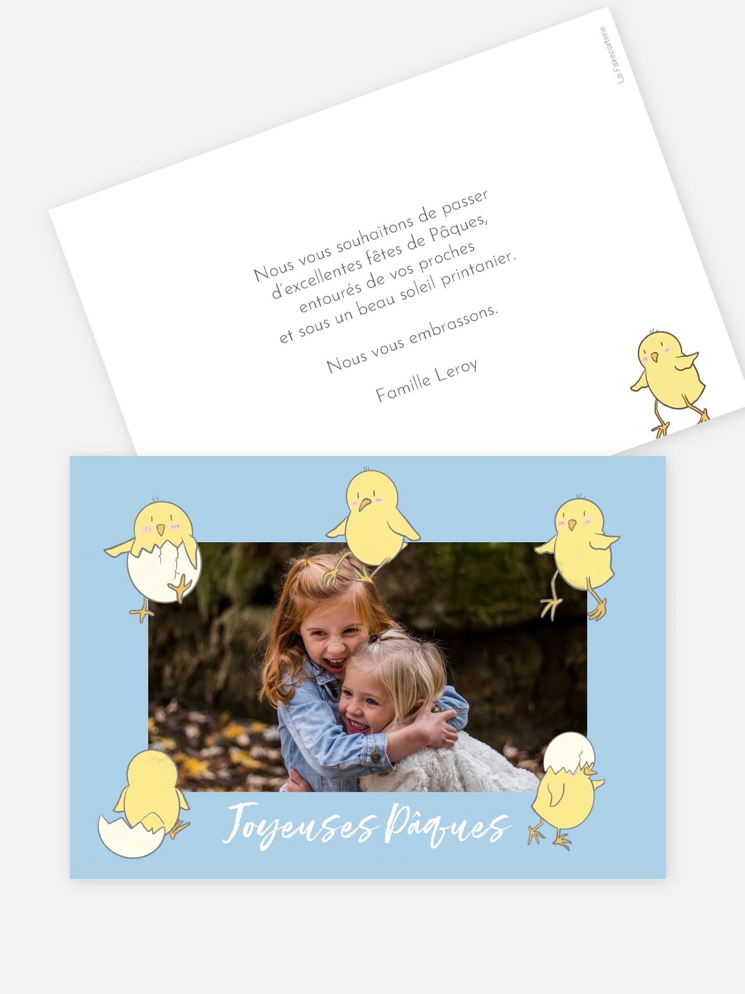 Carte de Pâques Poussins de pâques