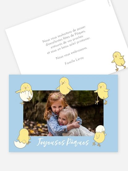 Carte de Pâques Poussins de pâques