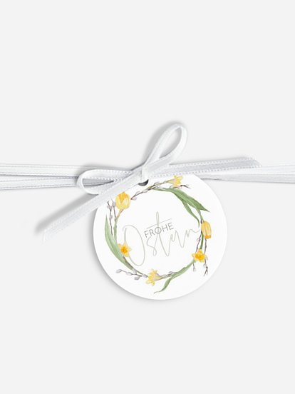 Geschenkeanhänger Palmkätzchenkranz