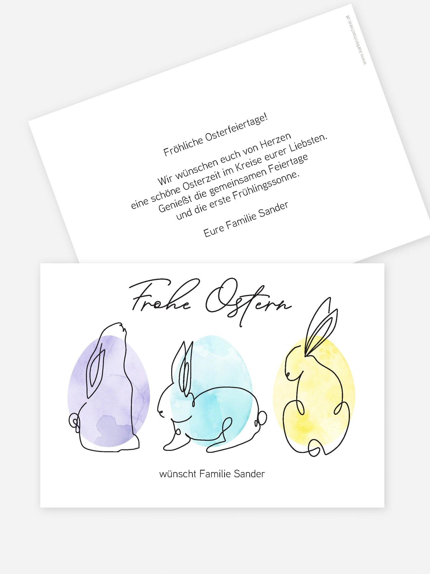 Osterkarte Minimal Rabbits