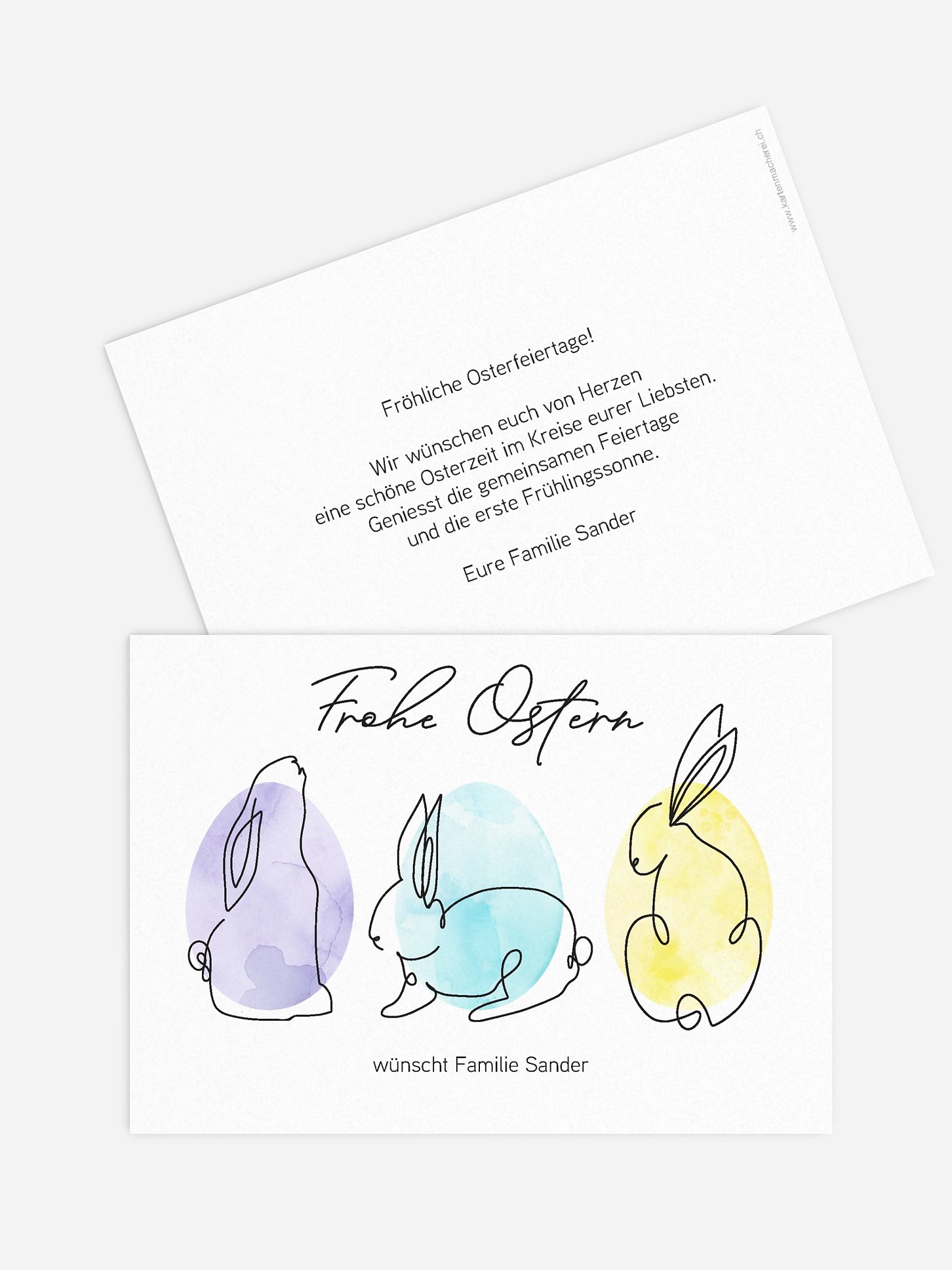 Osterkarte Minimal Rabbits