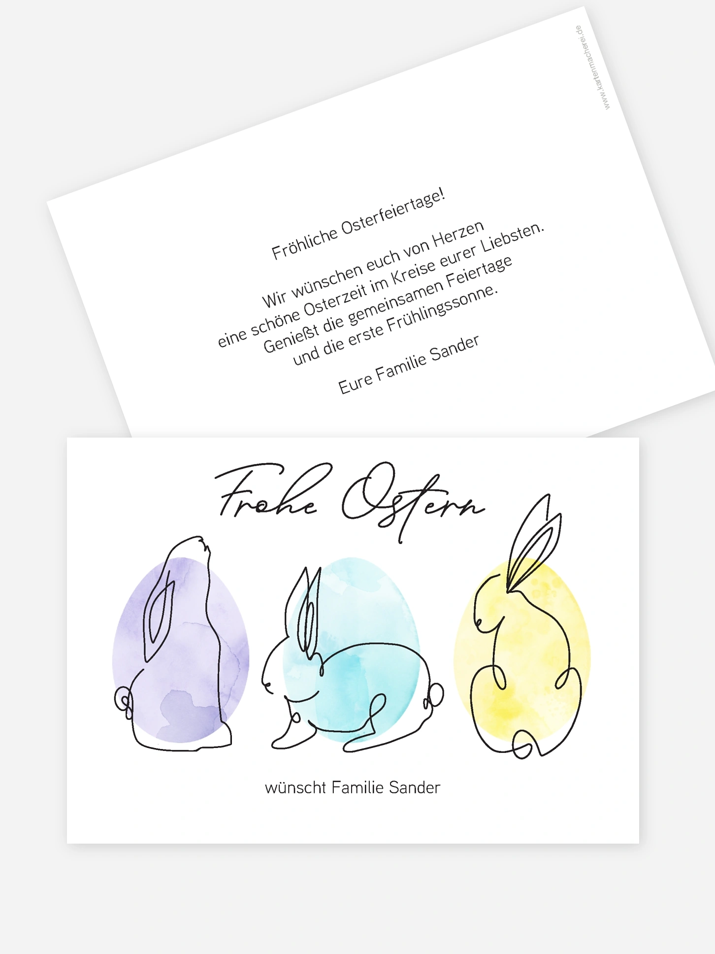 Osterkarte Minimal Rabbits