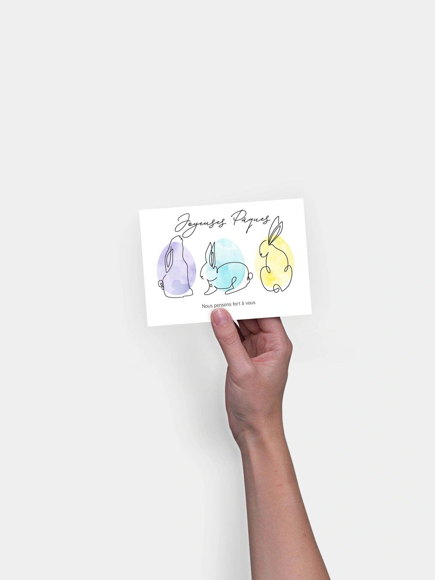 Carte de Pâques Lapins dessinés
