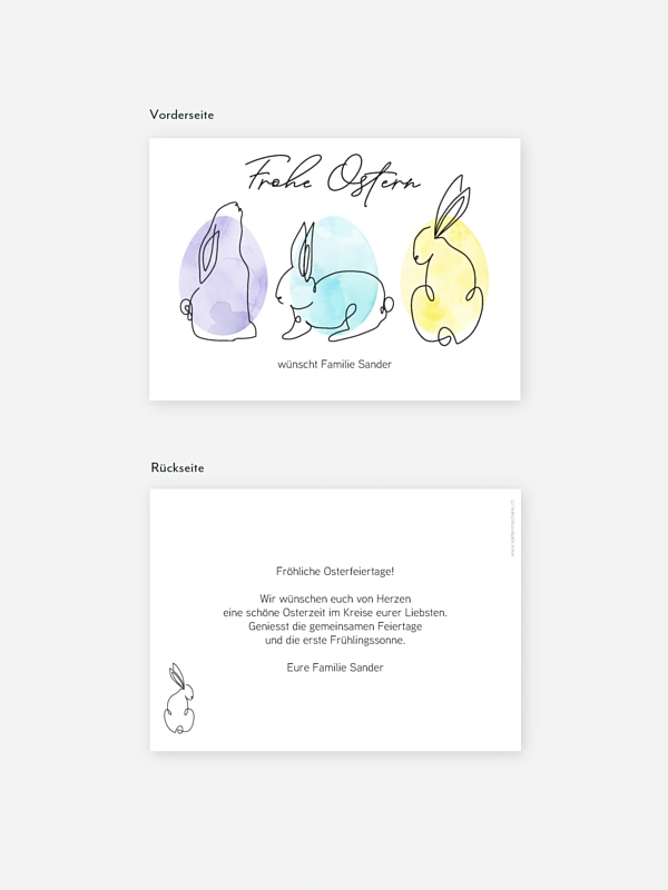 Osterkarte Minimal Rabbits