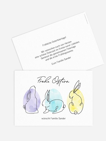 Osterkarte Minimal Rabbits