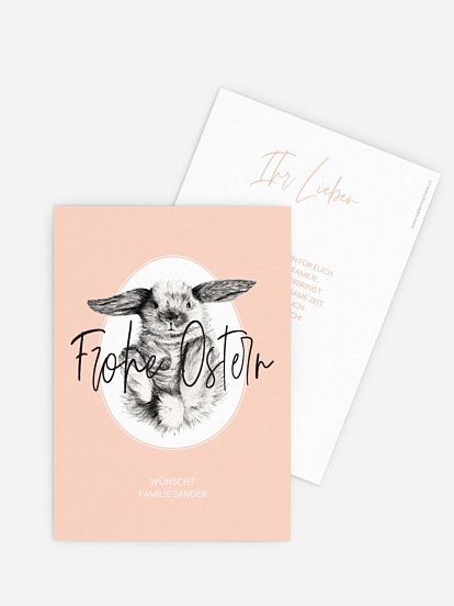 Osterkarte Osterhäschen