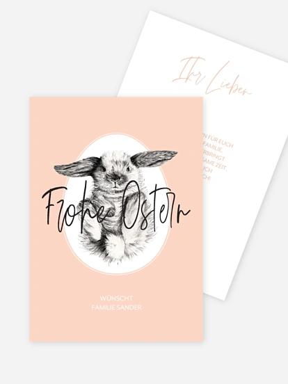 Osterkarte Osterhäschen