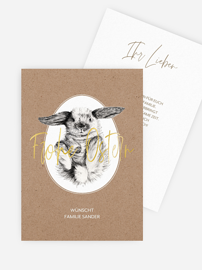 Osterkarte Osterhäschen