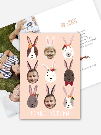 Osterkarte Hasenfreunde
