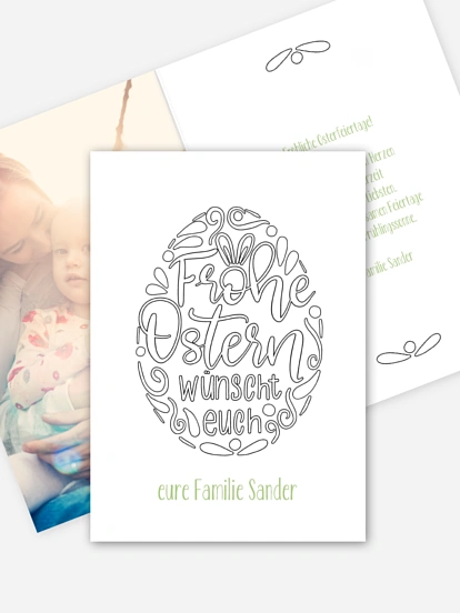 Osterkarte Handlettering Ei zum Ausmalen