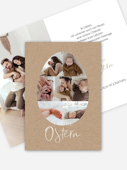 Osterkarte Osterei Collage
