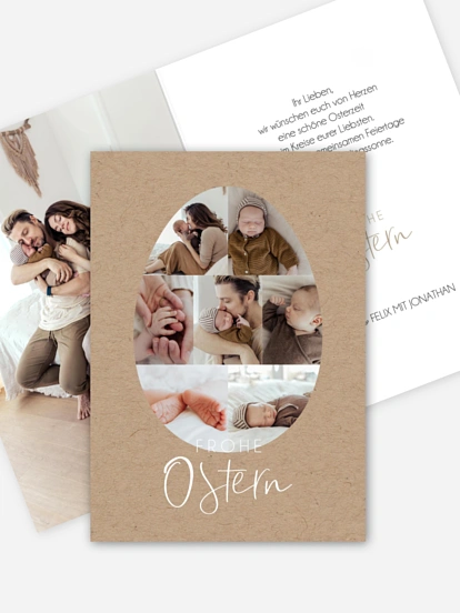 Osterkarte Osterei Collage