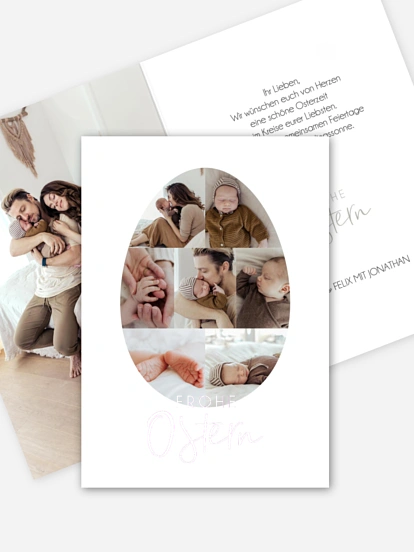 Osterkarte Osterei Collage