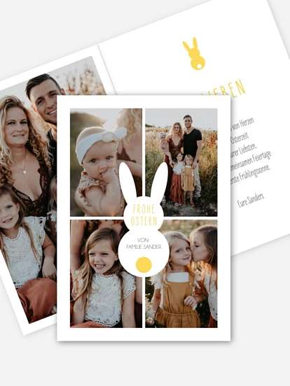 Osterkarte Hasen Collage
