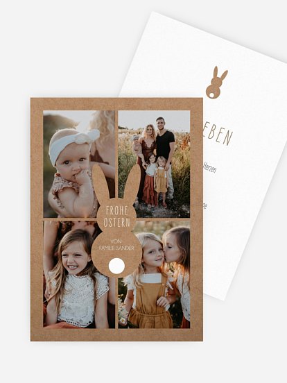 Osterkarte Hasen Collage