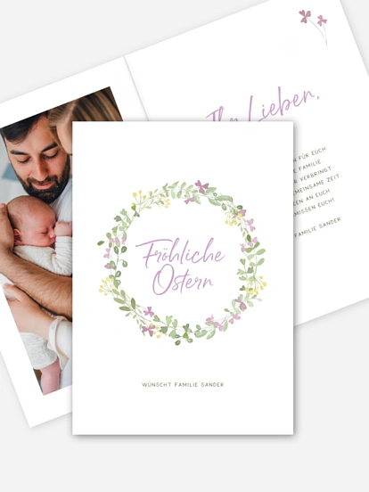 Osterkarte Osterklee